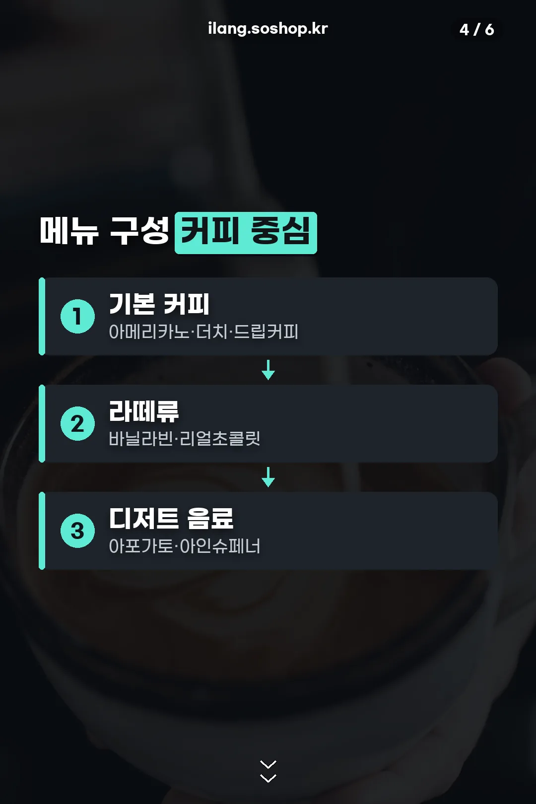 커피 중심 메뉴 구성