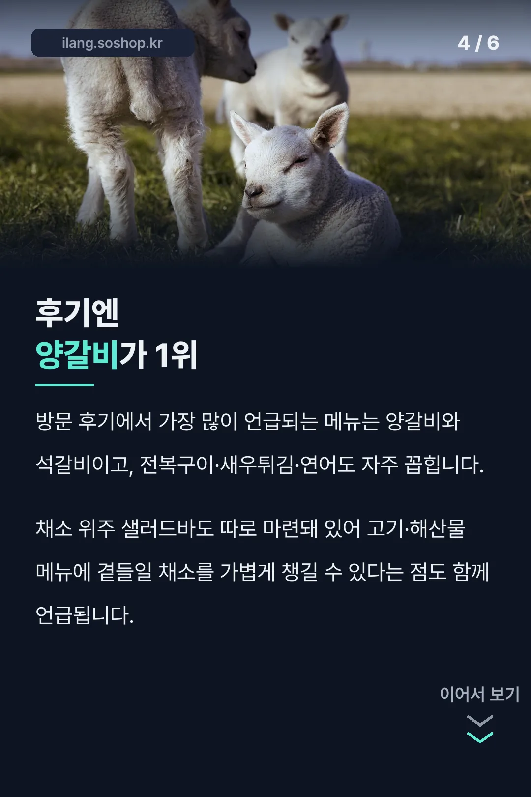 후기 1위는 양갈비