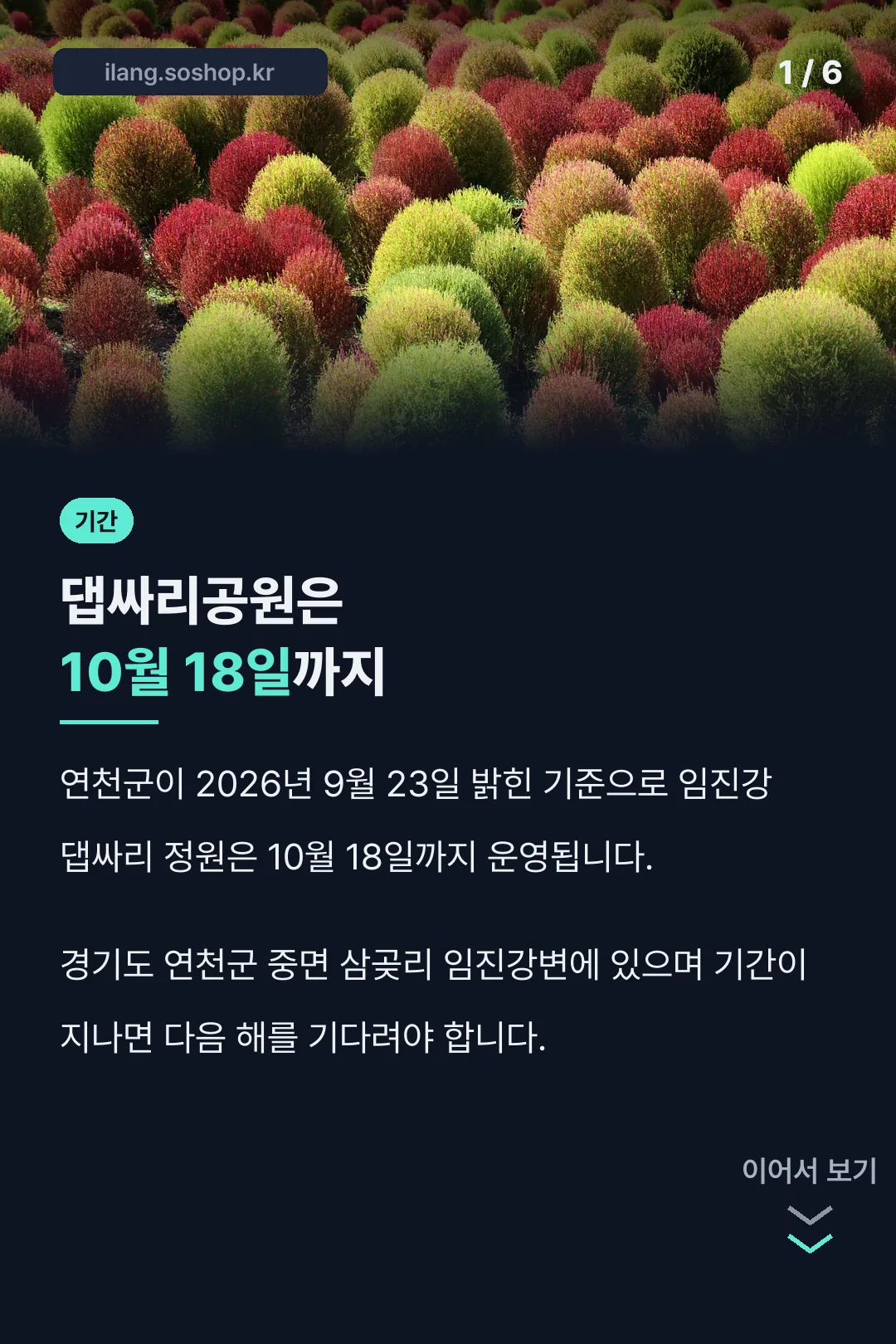 댑싸리공원 운영 기간